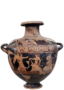 Hydria a figure rosse del pittore di Dolone